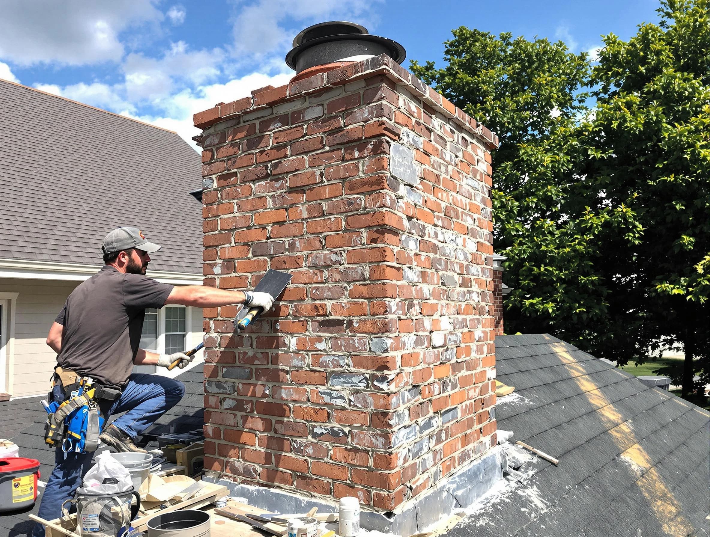 Completed chimney rebuild by Blanchard Chimney Sweep in Blanchard, OK