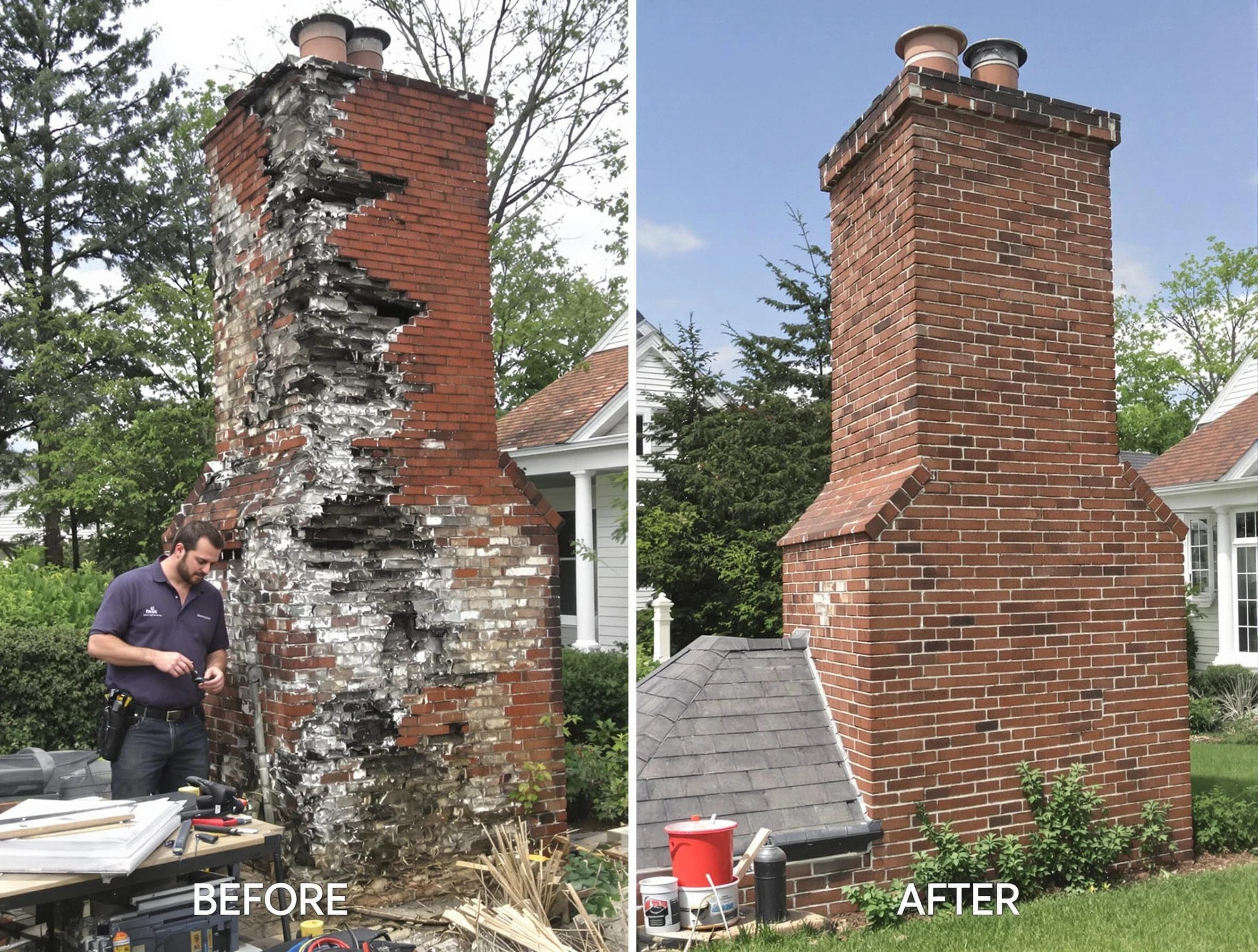 Blanchard Chimney Sweep performing a full chimney restoration in Blanchard, OK