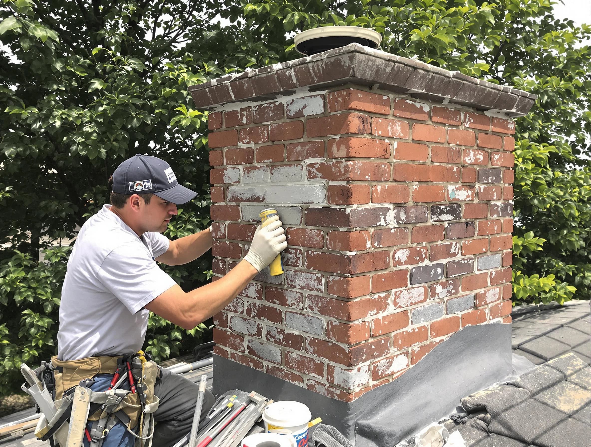 Blanchard Chimney Sweep restoring an aging chimney in Blanchard, OK