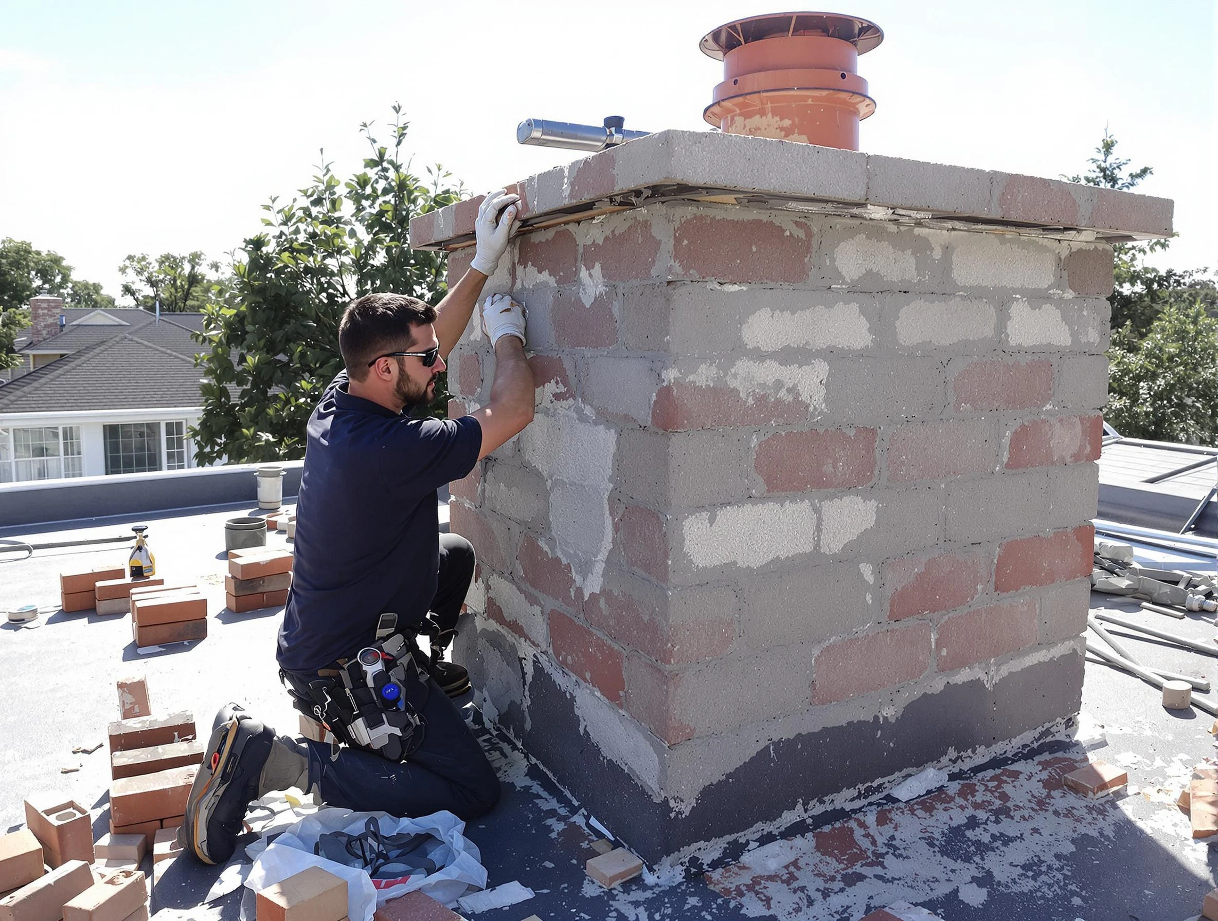 Advanced chimney repair process by Blanchard Chimney Sweep in Blanchard, OK