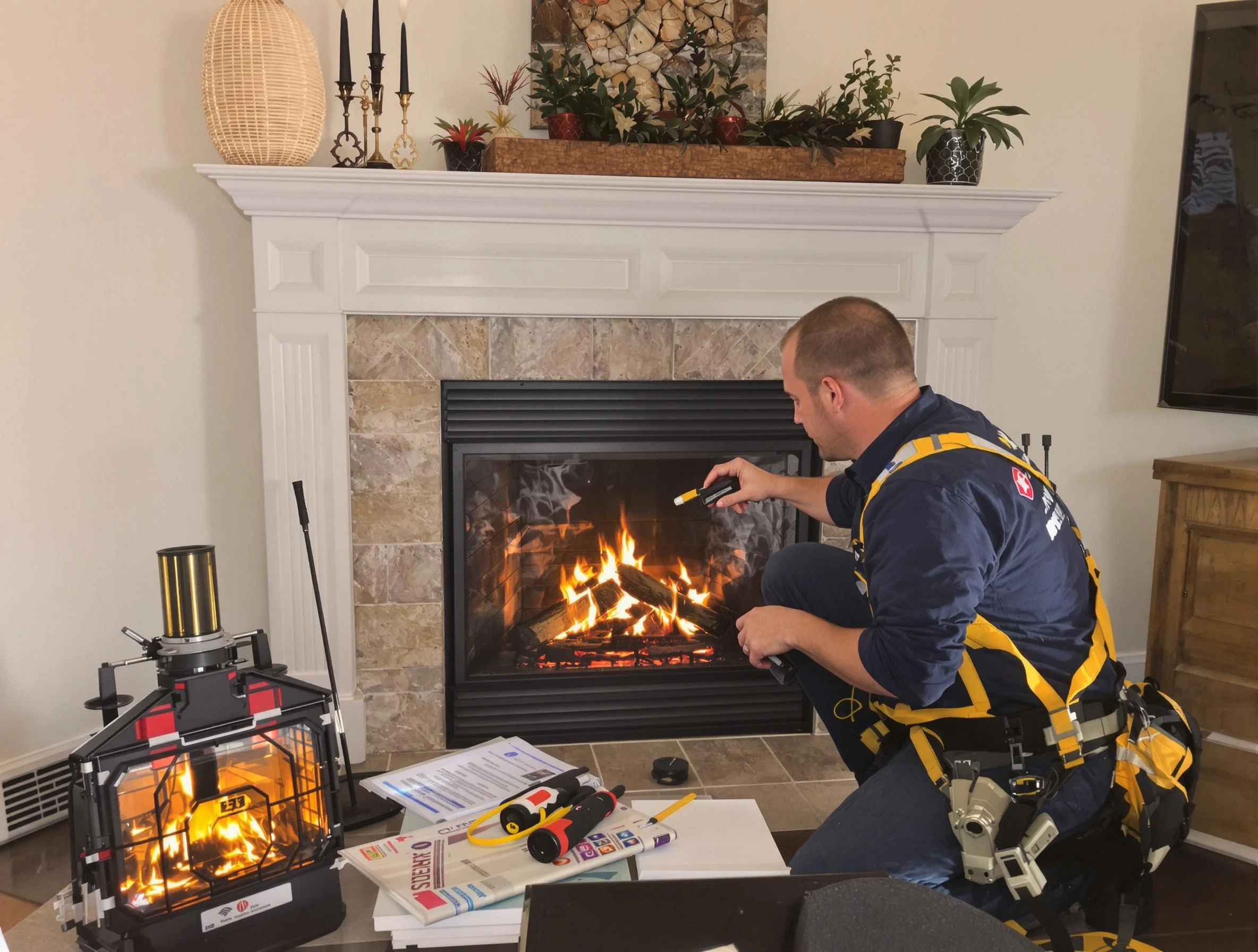 Safety-focused fireplace inspection by Blanchard Chimney Sweep in Blanchard, OK